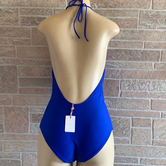 Ted Baker Pikaa Halter Swimsuit Bright Blue - Picture 3 of 4